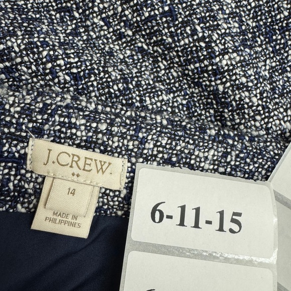 J.Crew Skirt Womens 14 Blue Tweed Mini Textured Classic Office Career - Picture 3 of 8